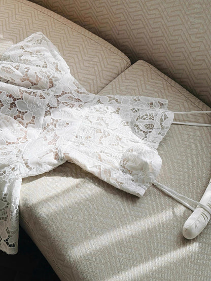 Robe de soirée courte et élégante, coupe trapèze, bretelles spaghetti, dentelle, blanche, robe de remise de diplôme, Hoco DH2782