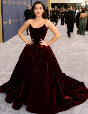 Sexy Ball Gown Strapless Velvet Burgundy Ruffles Long Birthday Dress Birthday Outfits Graduation Dresses D2578