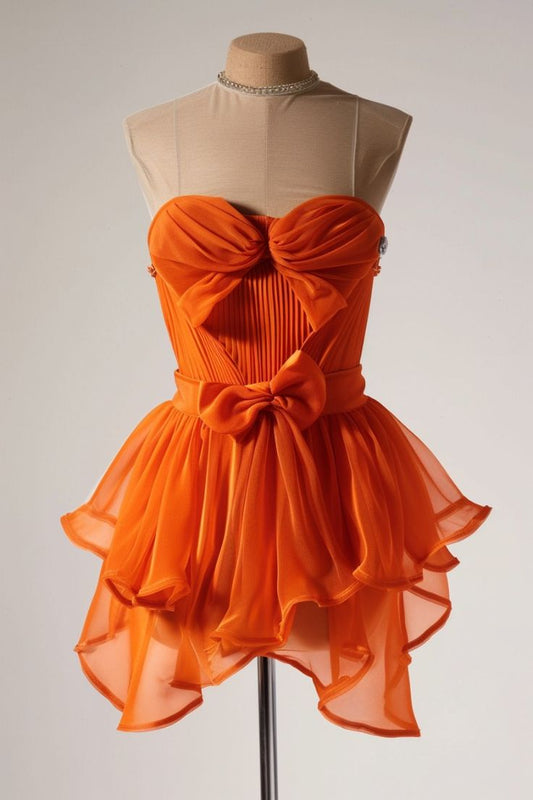 Cute A line Strapless Formal 8th Grade Homecoming Dresses Short Summer Middle School Hoco Dress Homecoming Outfits DH05