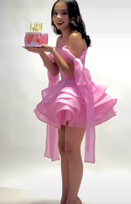 Cute Ball Gown Off The Shoulder Pink Chiffon Mini Short Formal 8th Grade Homecoming Dresses Summer Middle School Hoco Dress Homecoming Outfits Birthday Outfit DH1009