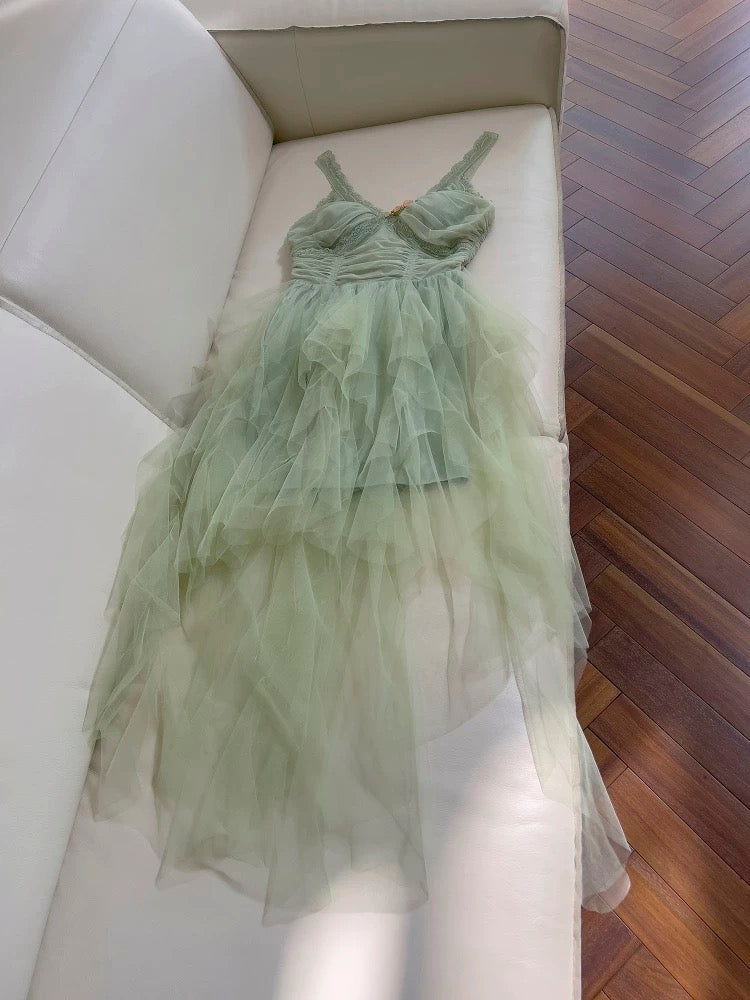 Cute A Line Straps Mint Green Tulle Formal 8th Grade Homecoming Dresses Summer Middle School Hoco Dress Homecoming Outfits DH103