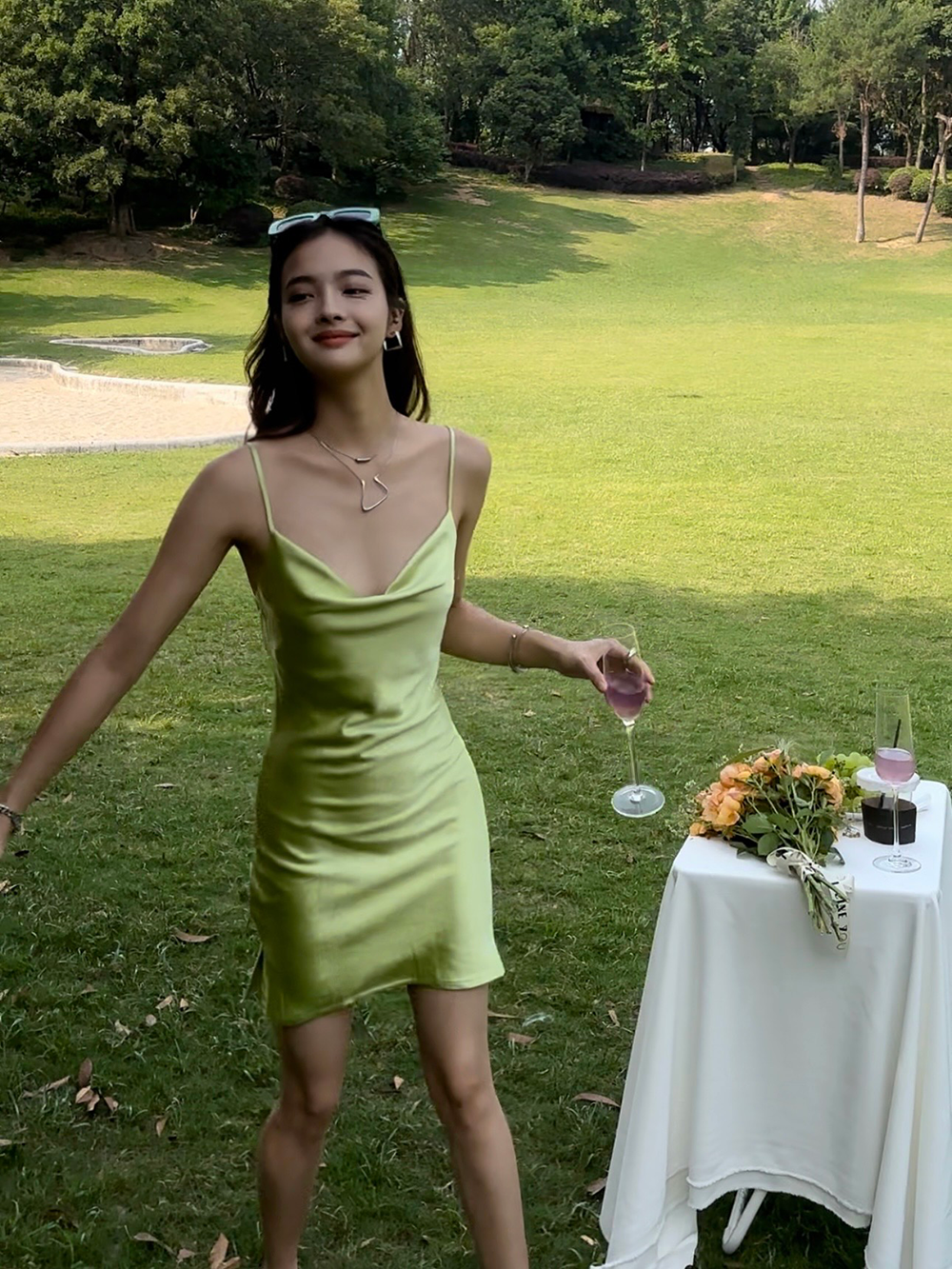 Cute Sheath Spaghetti Straps Sage Green Satin Mini Short Formal 8th Grade Homecoming Dresses Summer Middle School Hoco Dress Birthday Outfits DH1095