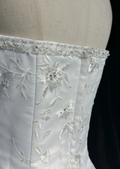 Vintage Bridal Gown 1960s Mermaid Strapless Chiffon Sleeveless Lace Long White 90s Wedding Dresses Elegant Bridal Gowns DH1107