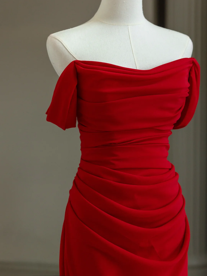 Robe de mariée modeste, fourreau, épaules dénudées, manches courtes, en tulle, élégante, DH1134