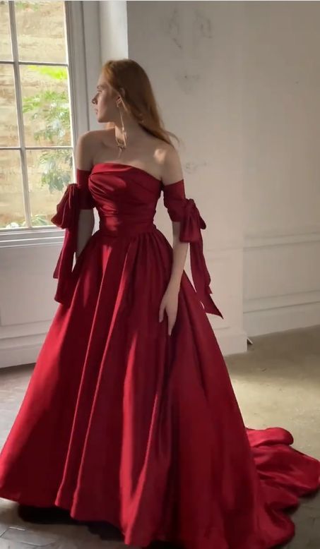 Elegant Ball Gown Strapless Wine Red Long Prom Dresses Party Dress Summer 20th Birthday Outfits 18th Birthday Dress Inspo For Teens DH125