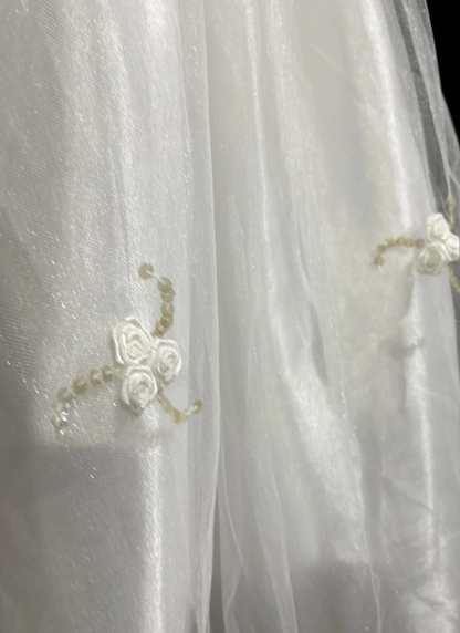 Princess Bridal Gown Ball Gown Square Neck Tulle 1960s Wedding Dress With White Short Sleeves Lace Wedding Dresses Vintage 80s Wedding Gowns DH1266