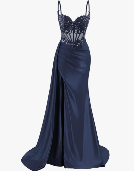 Elegant Mermaid Spaghetti Straps Pink Slit Satin Long Prom Dresses Party Dress Summer 20th Birthday Outfits 18th Birthday Dresses DH1280
