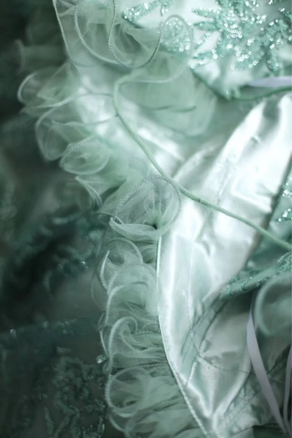 Vintage Ball Gown Off The Shoulder Green Lace Mini Short Formal 8th Grade Homecoming Dresses Summer Middle School Hoco Dress 20th Birthday Outfits DH1315