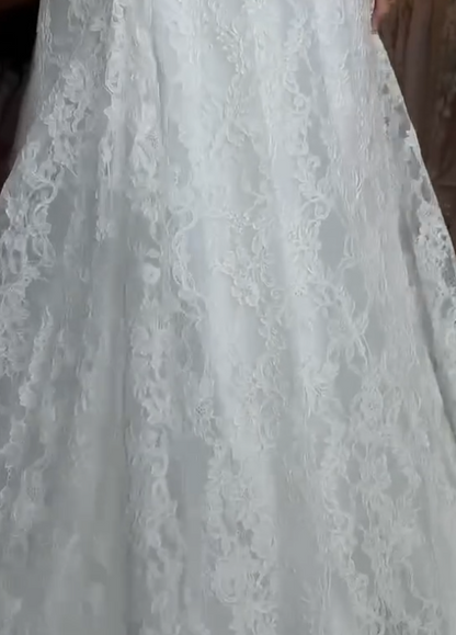Princess Bridal Dress Mermaid Off The Shoulder Lace Wedding Dress With Short Sleeves Wedding Dresses Modest Wedding Gowns DH1427