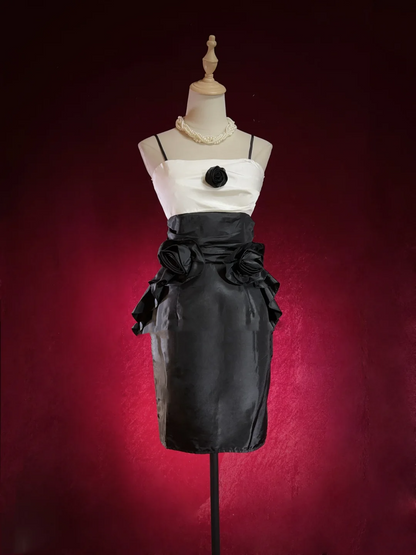 Unique Sheath Spaghetti Straps Black Short Mini Formal 7th Grade Homecoming Dresses Middle School Short Cocktail Night Dress Hoco Outfits DH1446