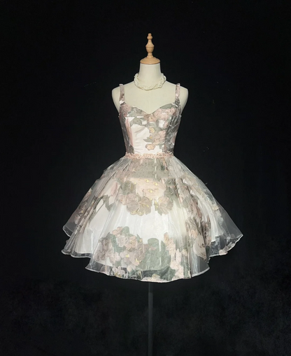 Cute Ball Gown Sweetheart Floral Short Mini Tulle Formal 8th Grade Homecoming Dresses Middle School Cocktail Night Dress Hoco Outfits DH1451