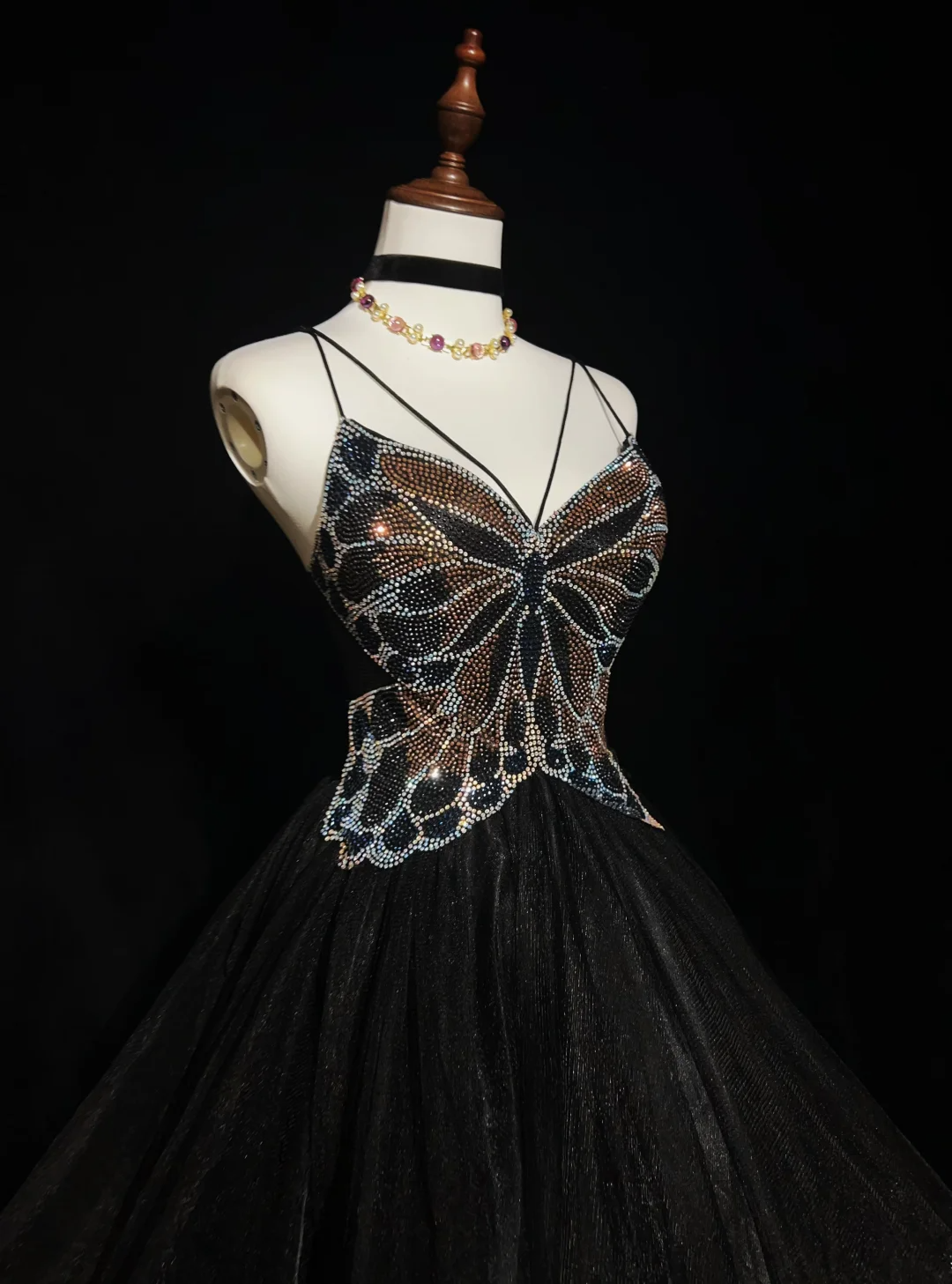 Cute Ball Gown Spaghetti Straps Black Tulle Backless Short Mini Formal 8th Grade Homecoming Dresses Middle School Cocktail Night Dress Hoco Outfits DH1455