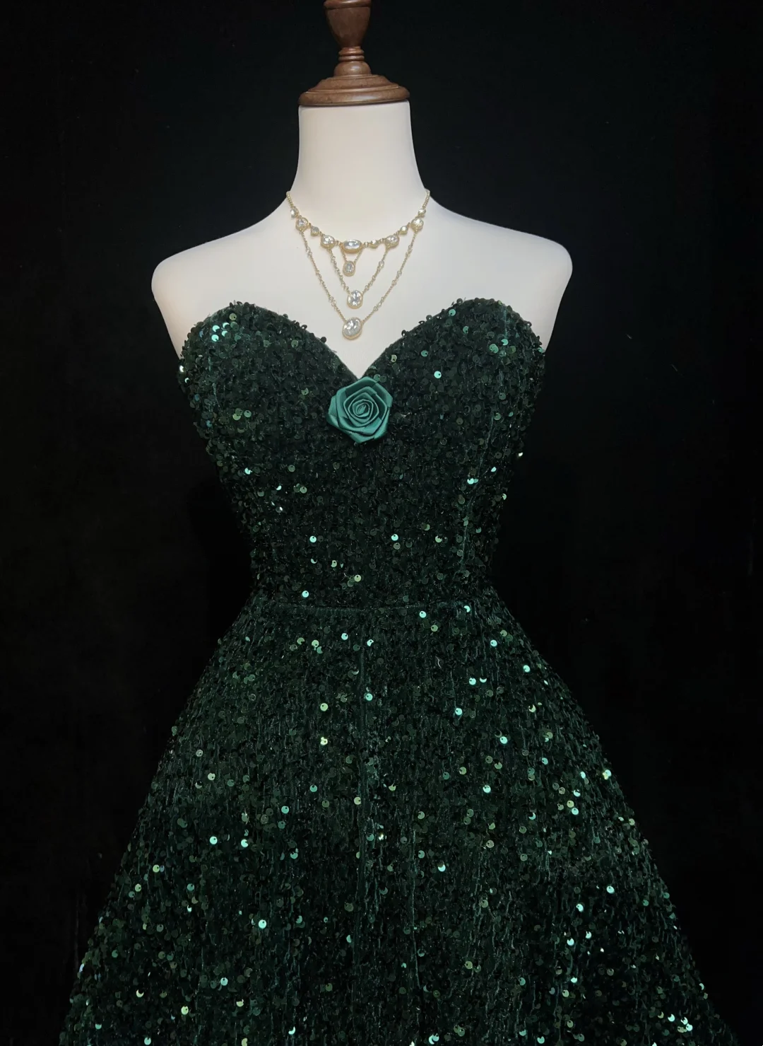 Trendy Ball Gown Sweetheart Dark Green Sequin Mini Short Formal 8th Grade Homecoming Dresses Middle School Hoco Dress Cocktail Outfits DH1457