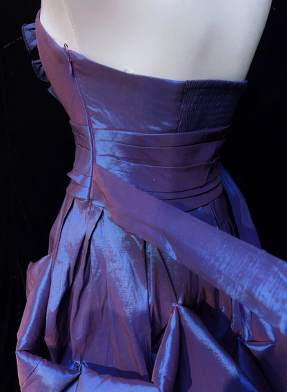 Vintage Ball Gown Strapless Taffeta Grape Mini Short Formal 8th Grade Homecoming Dresses Middle School Hoco Dress Cocktail Outfits DH1458