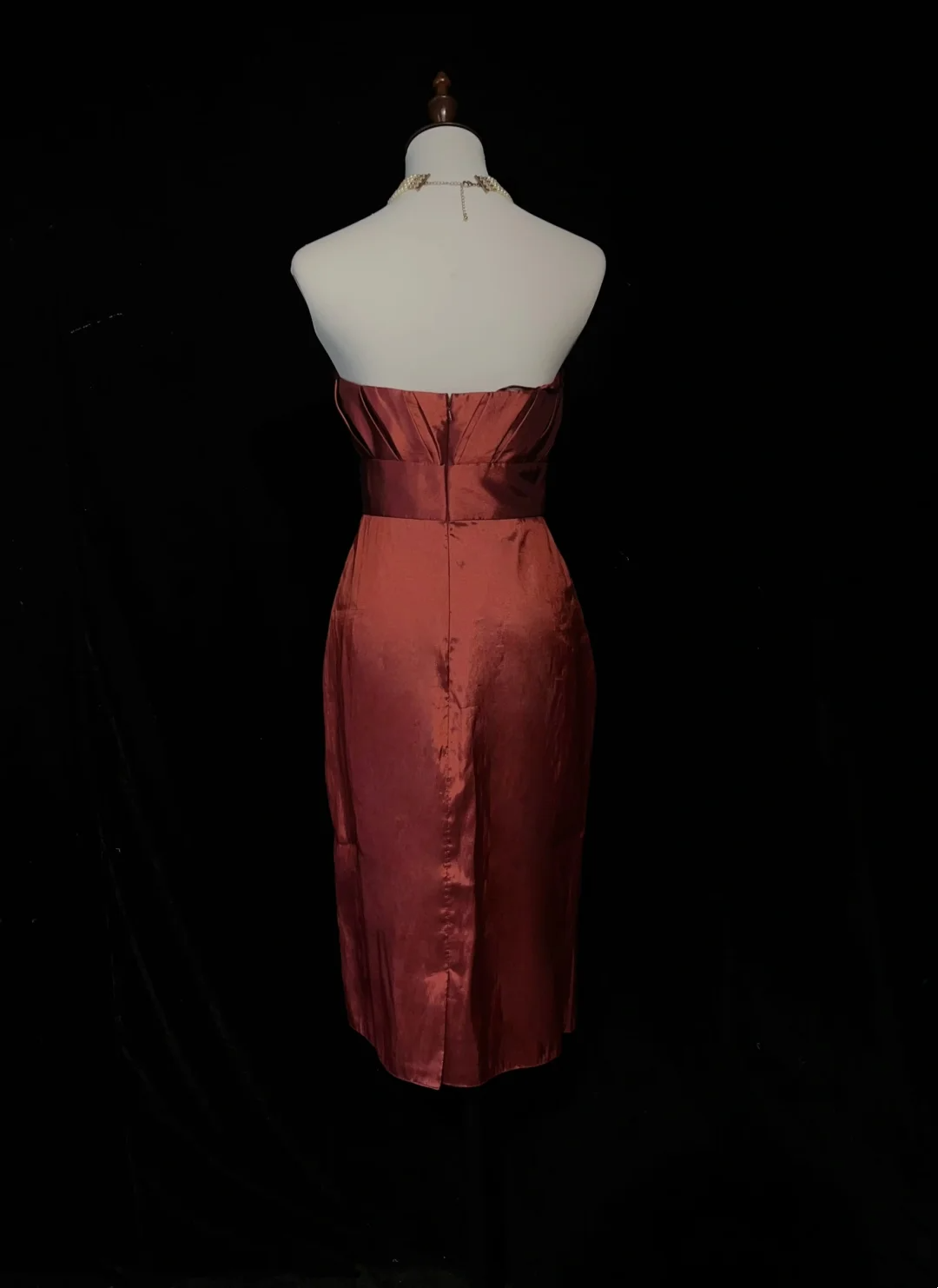 Trendy Sheath Spaghetti Straps Rust Red Knee Length Formal 8th Grade Homecoming Dresses Middle School Cocktail Dress Hoco Outfits DH1459