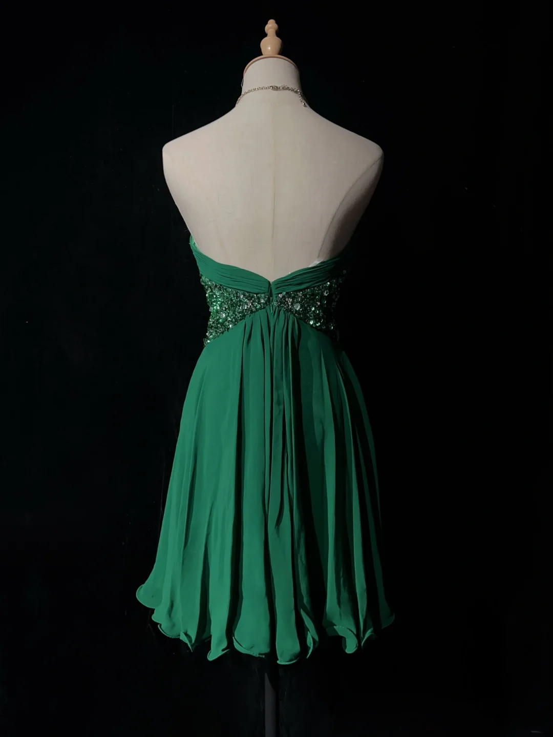 Vintage A line Sweetheart Green Chiffon Short Formal 8th Grade Homecoming Dresses Middle School Cocktail Dress Mini Hoco Outfits DH1468