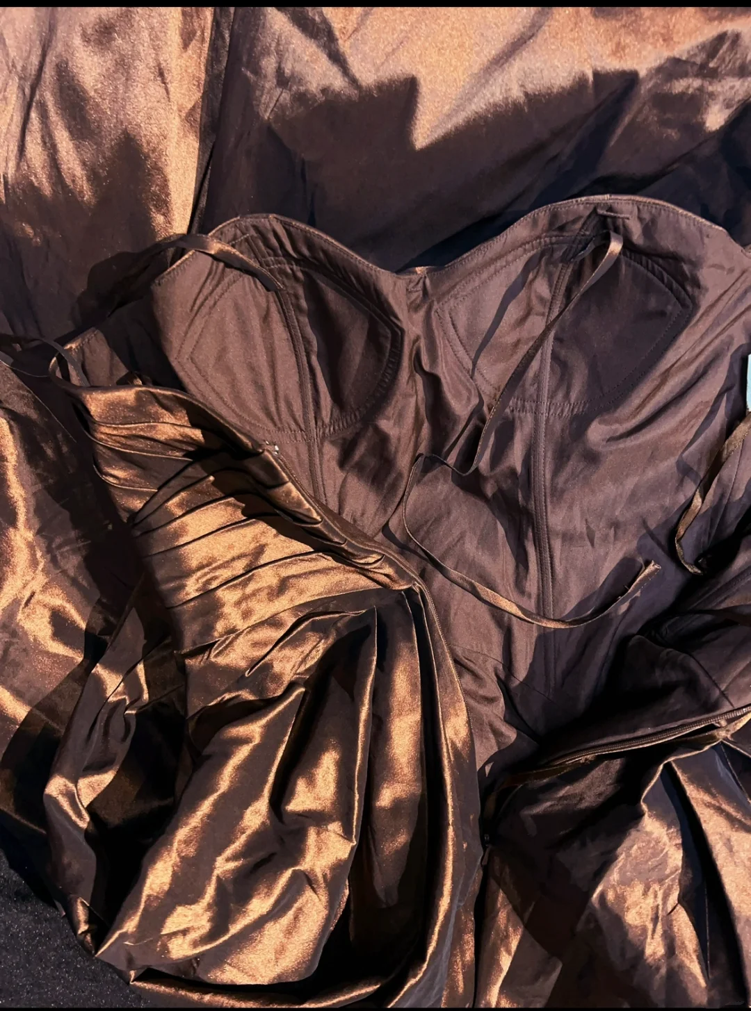 Robe de bal longue en taffetas marron à bretelles spaghetti, coupe trapèze, tenue d'été pour 20e anniversaire, 18e anniversaire, DH1470