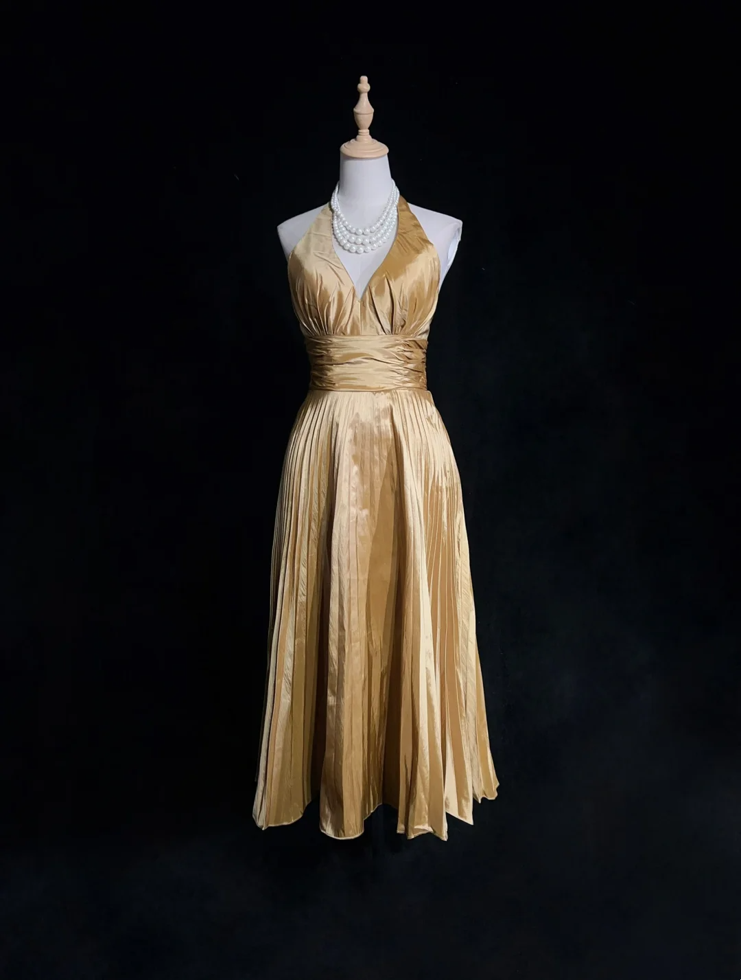 Vintage A Line Halter Gold Taffeta Tea Length Formal 8th Grade Homecoming Dresses Middle School Cocktail Dress Hoco Outfits DH1473