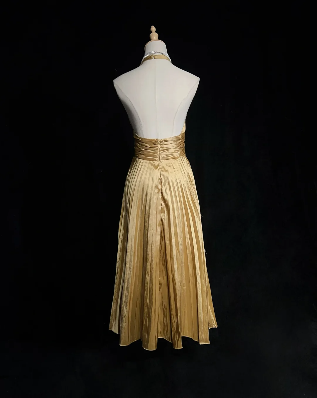 Vintage A Line Halter Gold Taffeta Tea Length Formal 8th Grade Homecoming Dresses Middle School Cocktail Dress Hoco Outfits DH1473