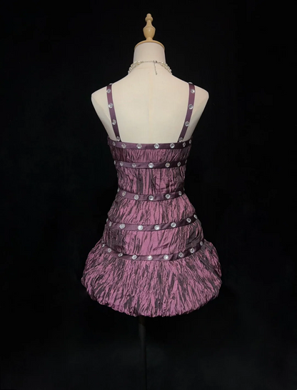 Vintage Sheath Spaghetti Straps Grape Taffeta Short Mini Formal 8th Grade Homecoming Dresses Middle School Cocktail Dress Hoco Outfits DH1474