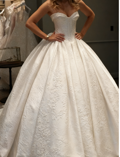 Retro Ball Gown Sweetheart Sleeveless White Satin Wedding Dress Modest Wedding Dresses Princess Wedding Gowns DH1476