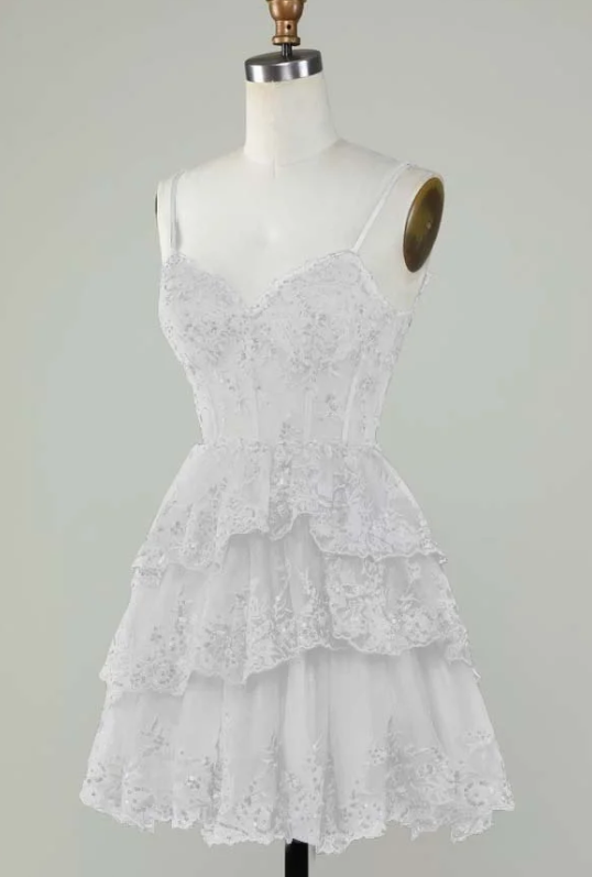 Unique A line Spaghetti Straps Blue Lace Short Mini Formal 7th Grade Homecoming Dresses Middle School Short Cocktail Night Dress Hoco Outfits DH1513