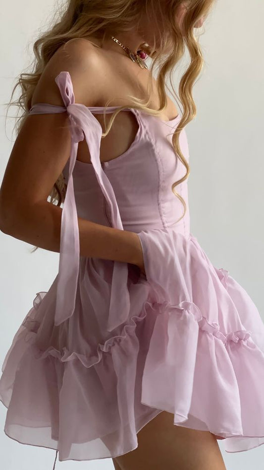 Modest A line Spaghetti Straps Chiffon Pink Mini Short Formal 8th Grade Homecoming Dresses Middle School Hoco Dress Cocktail Outfits DH1599