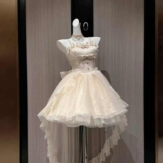 Cute Ball Gown Spaghetti Straps Tulle Short Mini Formal 8th Grade Homecoming Dresses Middle School Cocktail Dress Hoco Outfits DH1616