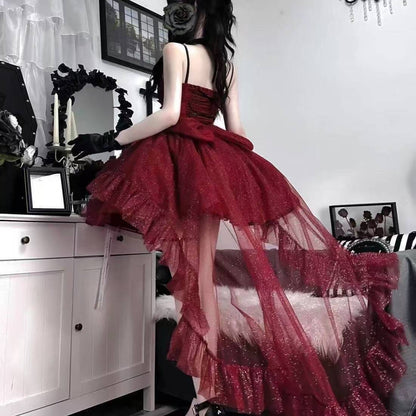 Cute Ball Gown Spaghetti Straps Burgundy Short Mini Formal 8th Grade Homecoming Dresses Middle School Cocktail Dress Hoco Outfits Lolita Dress DH1617