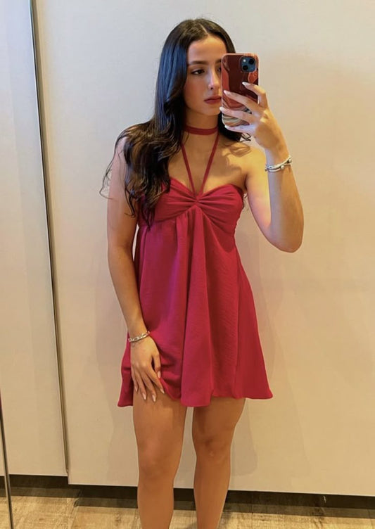 Cute A line Halter Hot Pink Mini Short Formal 8th Grade Homecoming Dresses Summer Middle School Hoco Dress Homecoming Outfits DH162