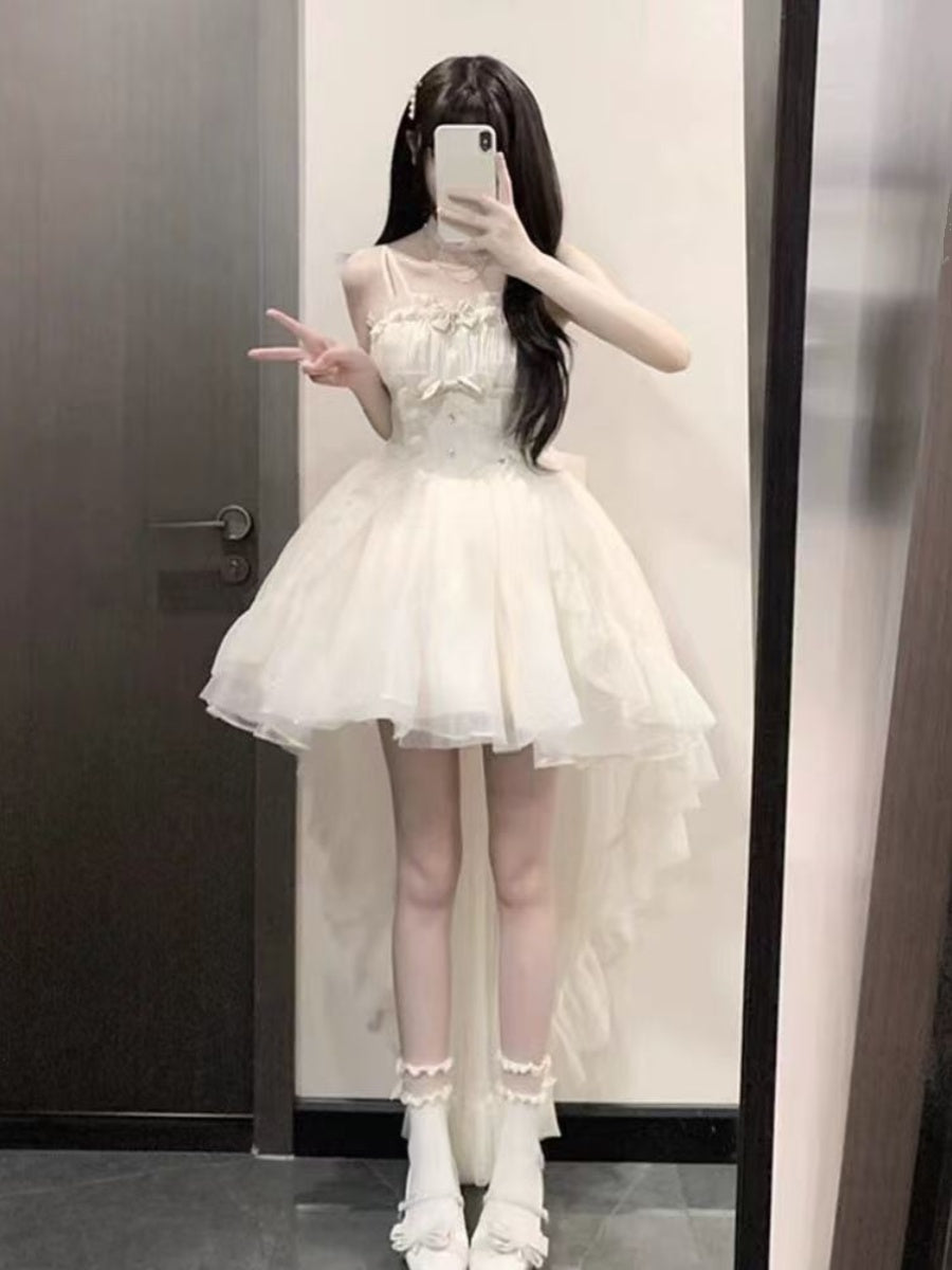 Gothic Ball Gown Spaghetti Straps Tulle Formal 8th Grade Homecoming Dresses Middle School Hoco Dress Lolita Outfits DH1625