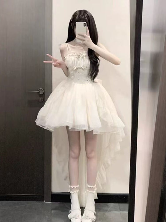 Gothic Ball Gown Spaghetti Straps Tulle Formal 8th Grade Homecoming Dresses Middle School Hoco Dress Lolita Outfits DH1625