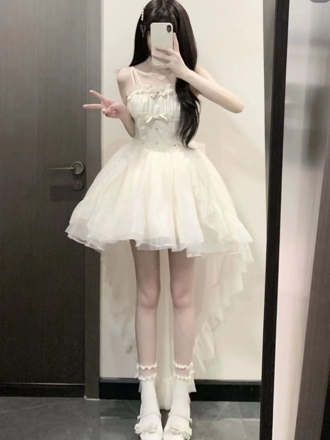Gothic Ball Gown Spaghetti Straps Tulle Formal 8th Grade Homecoming Dresses Middle School Hoco Dress Lolita Outfits DH1625