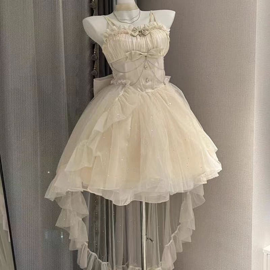 Gothic Ball Gown Spaghetti Straps Ivory Formal 8th Grade Homecoming Dresses Middle School Lolita Dress Lolita Outfits DH1631