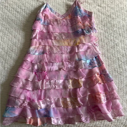 Modest A line Spaghetti Straps Yellow Floral Chiffon Mini Short Formal 8th Grade Homecoming Dresses Middle School Semi Formal Hoco Dress Cocktail Outfits DH1663