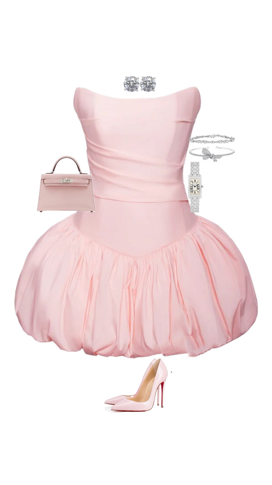 Modest A line Strapless Satin Pink Mini Short Formal 8th Grade Homecoming Dresses Middle School Semi Formal Hoco Dress Cocktail Outfits DH1667