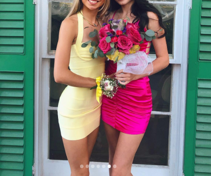 Classy Sheath Sweetheart Neck Yellow Short Mini Formal 8th Grade Homecoming Dresses Middle School Hoco Court Dress 21st Birthday Dress Hoco Outfits DH1752