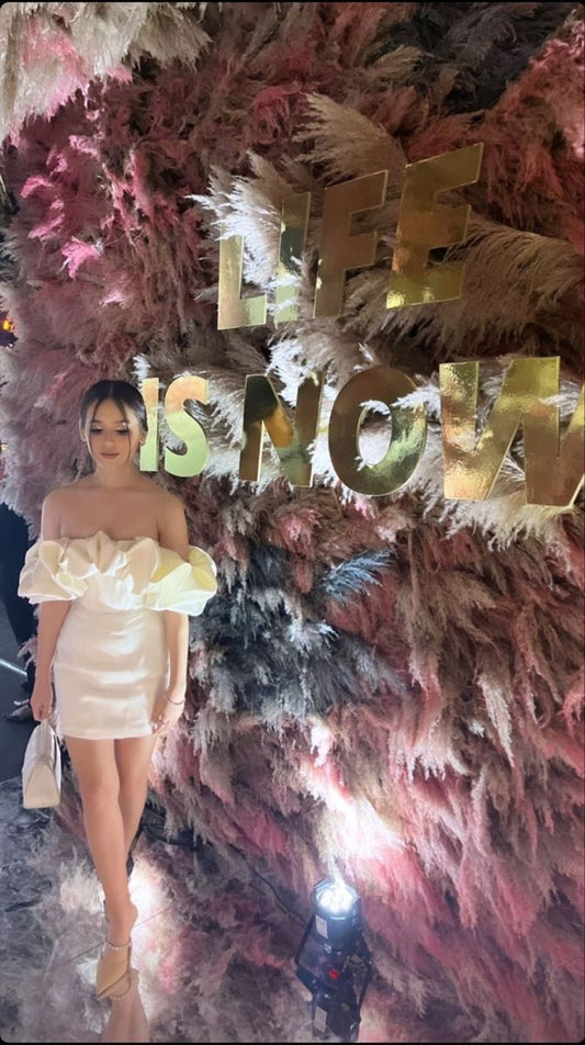 Classy Sheath Off The Shoulder Ivory Short Mini Formal 8th Grade Homecoming Dresses High School Hoco Court Dress Graduation Dress Hoco Outfits DH1829