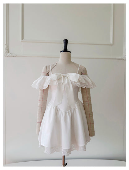 Cute A Line Spaghetti Straps White Grad Dress Inspo Short Mini Formal 8th Grade Homecoming Dresses High School Hoco Court Dress Graduation Dress Hoco Outfits DH1896