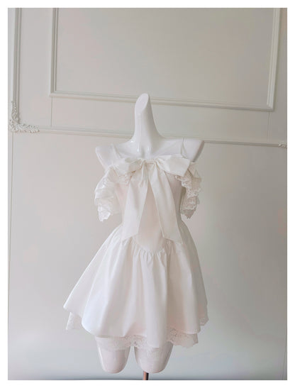Cute A Line Spaghetti Straps White Grad Dress Inspo Short Mini Formal 8th Grade Homecoming Dresses High School Hoco Court Dress Graduation Dress Hoco Outfits DH1896