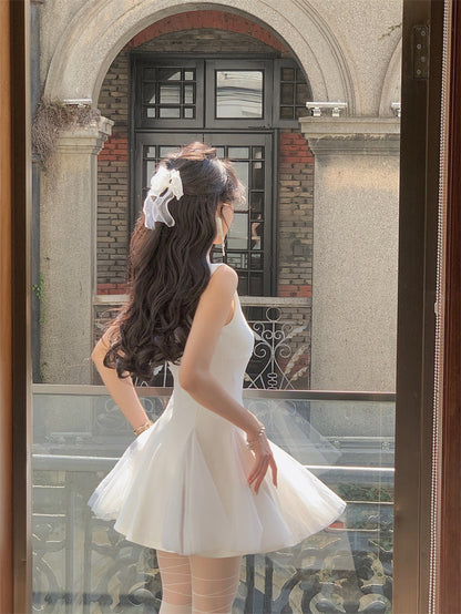 Cute A Line Square White Grad Dress Inspo Short Mini Formal 8th Grade Homecoming Dresses High School Hoco Court Dress Graduation Dress Hoco Outfits DH1897