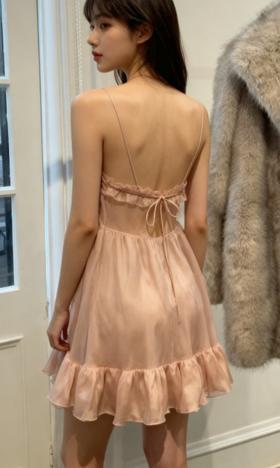 Pretty A Line Spaghetti Straps Blush Pink Lace Grad Dress Inspo Short Mini Formal 8th Grade Homecoming Dresses High School Hoco Court Dress Graduation Dress Cocktail Birthday Outfits DH1926
