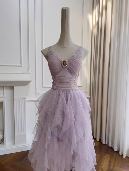 Cute A line Straps Tulle Pink Layers Short Mini Formal 8th Grade Homecoming Dresses Middle School Short Cocktail Dress Hoco Outfits DH1991