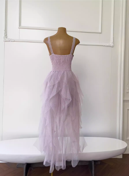 Cute A line Straps Tulle Pink Layers Short Mini Formal 8th Grade Homecoming Dresses Middle School Short Cocktail Dress Hoco Outfits DH1991