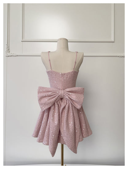 Cute A Line Square Pink Sequin Formal 8th Grade Homecoming Dresses Middle School Short Cocktail Gowns Graduation Dress Hoco Outfits D1994