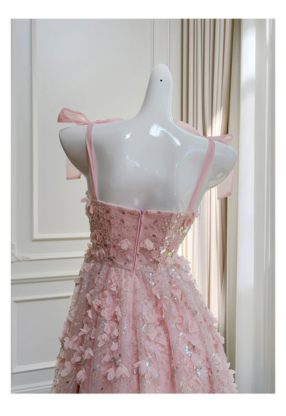 Modest A Line Spaghetti Straps Pink Sequin Formal 8th Grade Homecoming Dresses Middle School Short Birthday Gowns Graduation Dress Hoco Outfits DH2104