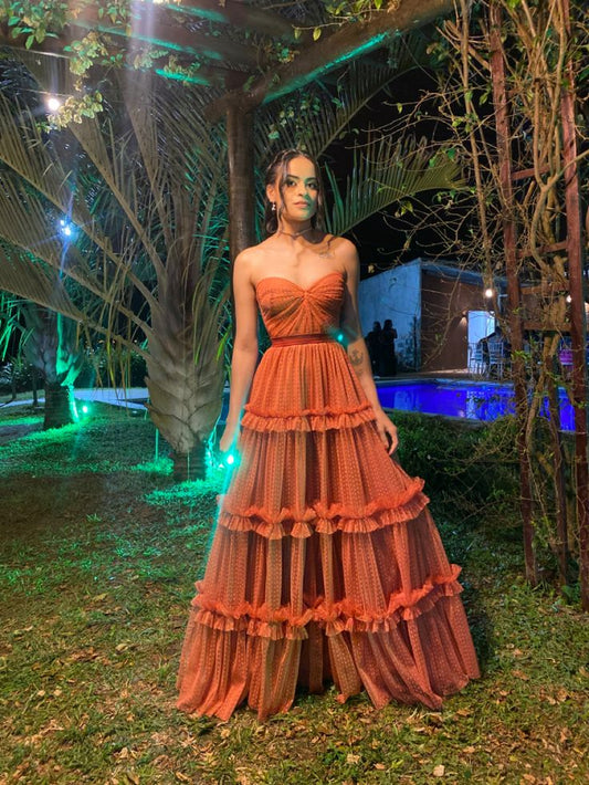 Fancy A line Sweetheart Long Tulle Pleated Evening Dress Party Gowns Evening Special Formal Dresses Prom Dress DH213