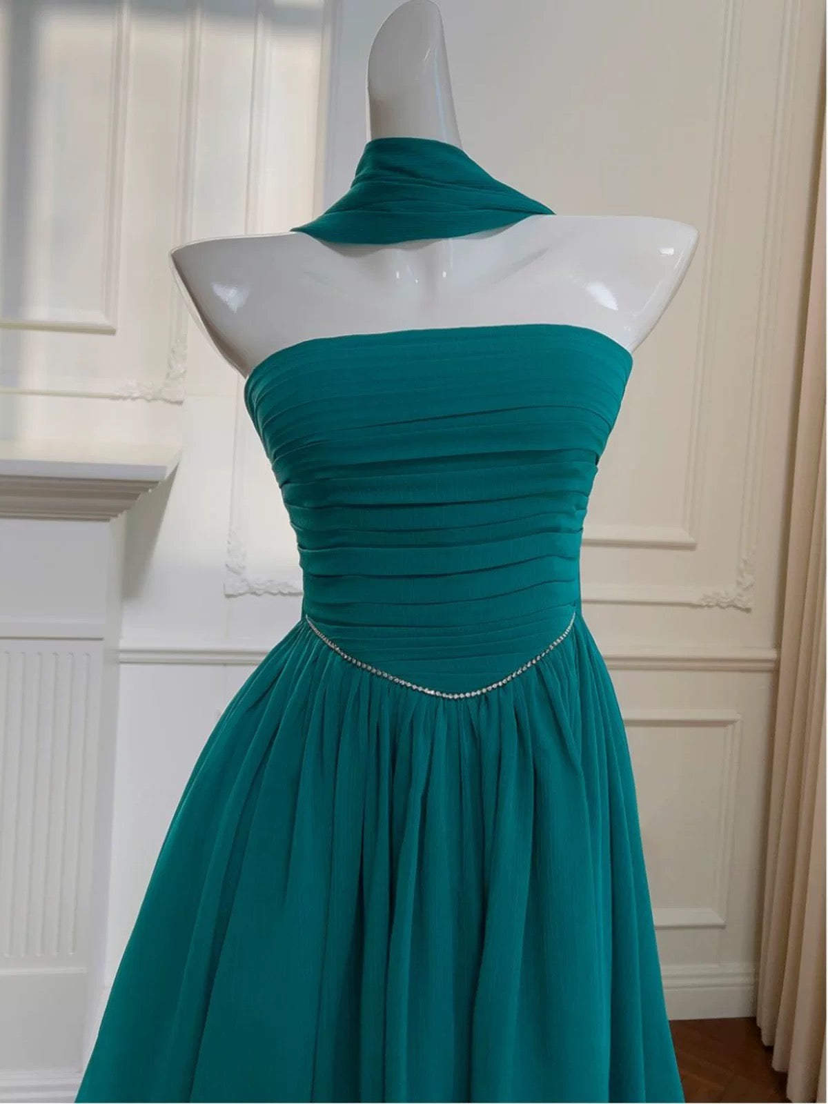 Robe de soirée courte en mousseline de soie, coupe trapèze, sans bretelles, tenue de soirée, de remise de diplôme, pour le collège, pour un 19e anniversaire, Hoco Dresses DH2181