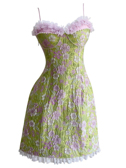 Robe de soirée courte à bretelles spaghetti et imprimé floral, coupe trapèze, tenue de soirée, de remise de diplôme, pour 17e anniversaire, Hoco DH2194