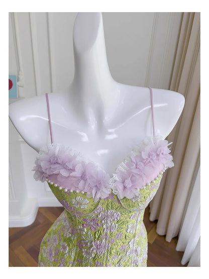 Robe de soirée courte à bretelles spaghetti et imprimé floral, coupe trapèze, tenue de soirée, de remise de diplôme, pour 17e anniversaire, Hoco DH2194